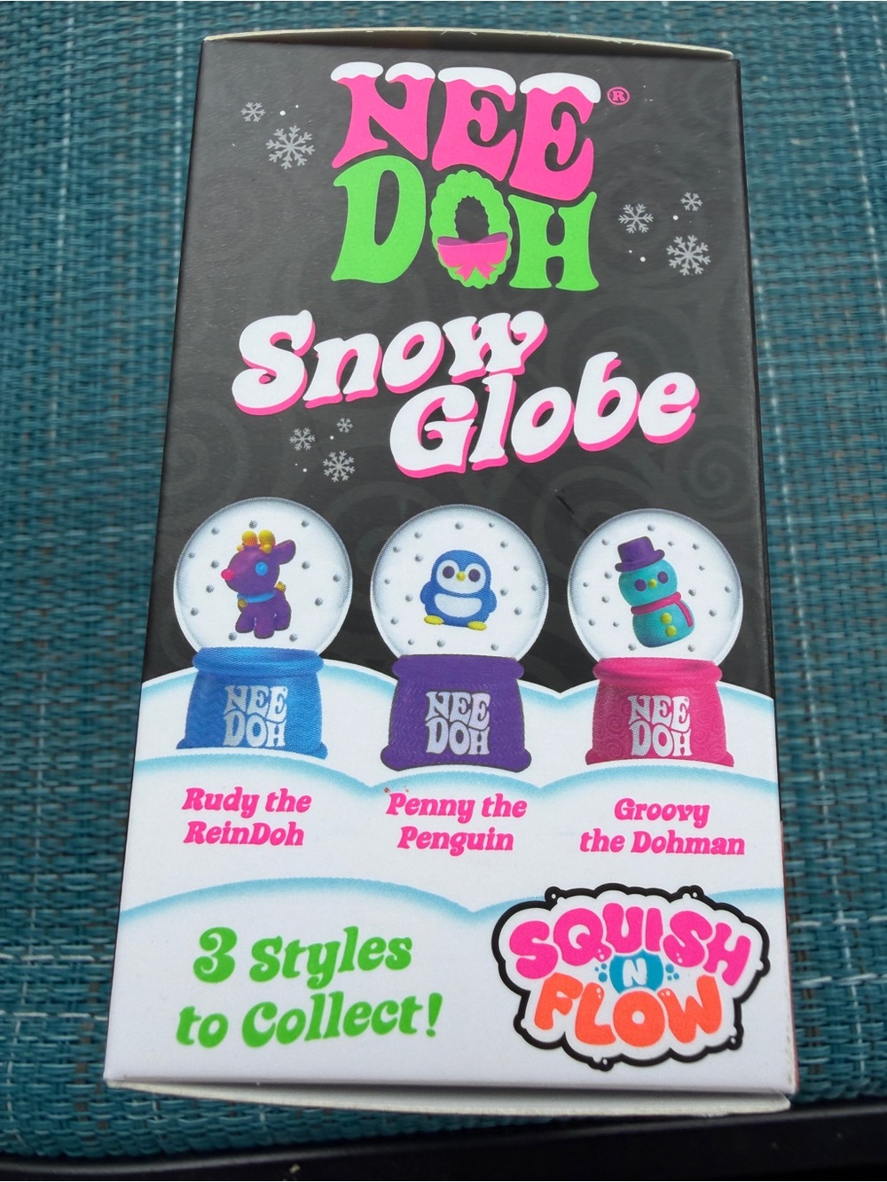 Squish N Flowl Penguin Snow Globe Squeeze Toy - Blue & Purple - Picture 5 of 5